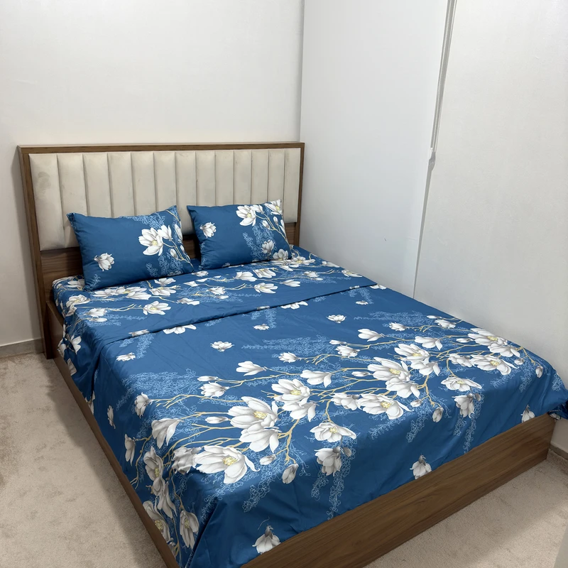 سرویس ملحفه ناتوسا مدل ارکیده کد 180 دو نفره چهار تکه