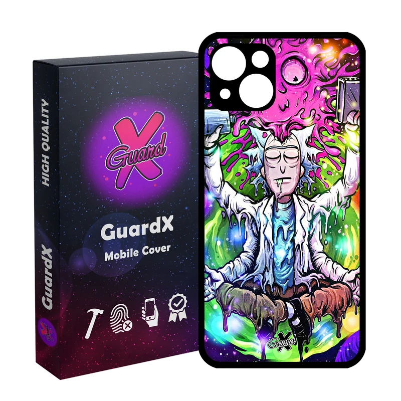 کاور گارد ایکس طرح Rick and Morty مدل Glass10175 مناسب برای گوشی موبایل اپل iPhone 13