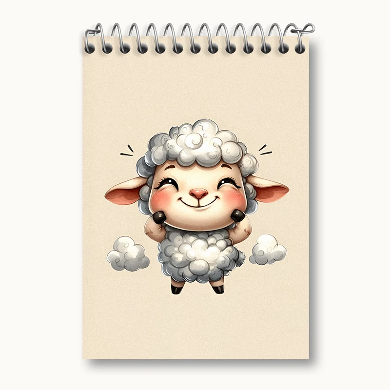 دفتر یادداشت 50 برگ خندالو طرح گوسفند کیوت کد N5502