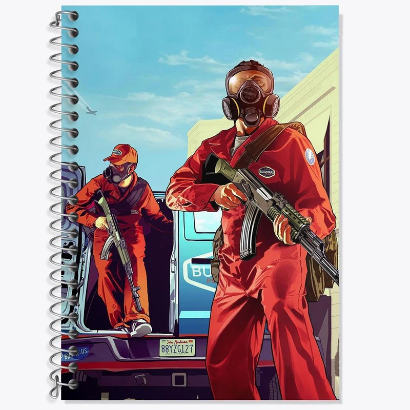 دفتر زبان 50 برگ خندالو مدل دو خط طرح هایست جی تی ای GTA کد 30671