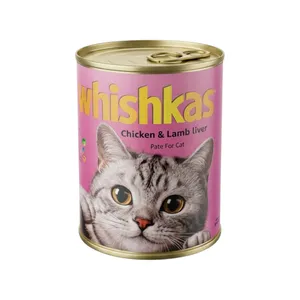 کنسرو غذای گربه بالغ ویشکاس مدل پته طعم مرغ و جگر بره وزن ۳۸۰ گرمی