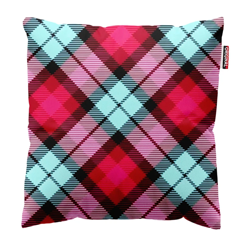   کوسن پاد آفرین طرح چهارخونه سنتی کد 1367 سایز 30*30 سانتی متر