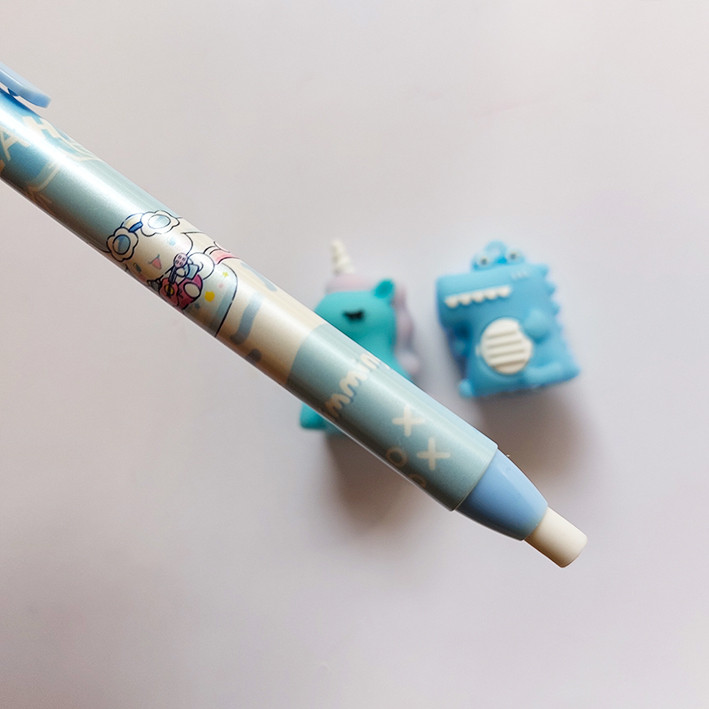 پاک کن اتودی مدل فانتزی طرح تک شاخ به همراه تراش بسته 3 عددی