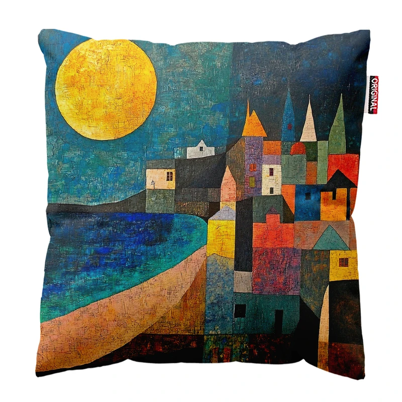 کوسن پاد آفرین مدل مینیمال طرح منظره کد PK402305 سایز 40*40 سانتی متر