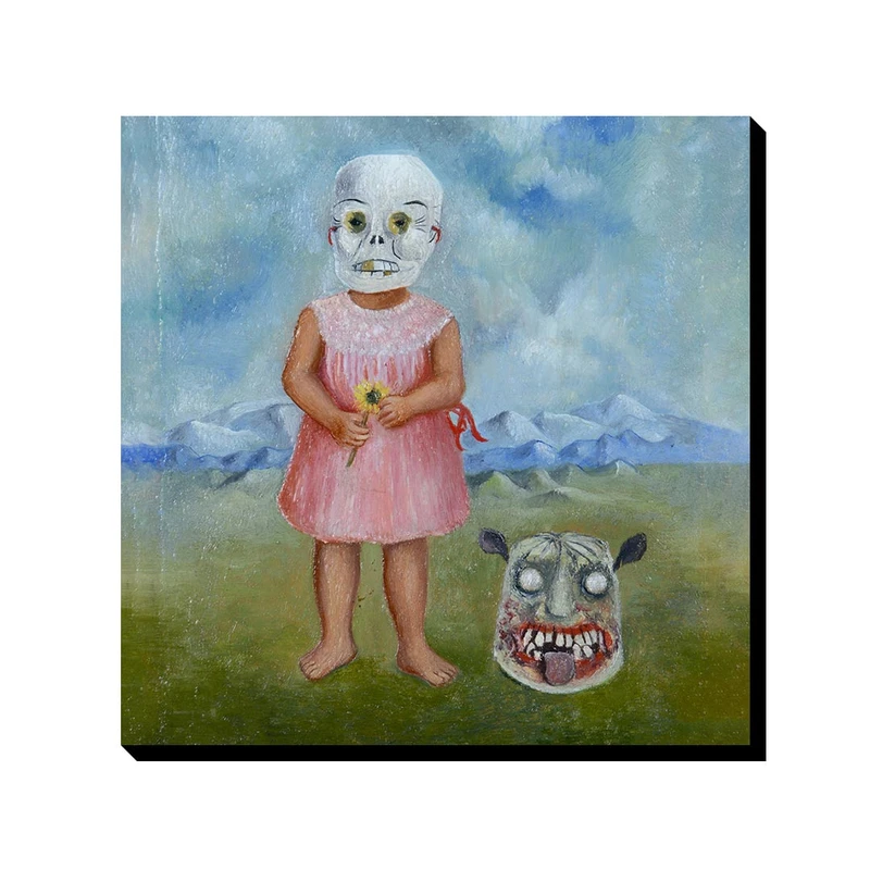 تابلو ترمه طراحان ایده طرح دختربچه با ماسک مرگ از فریدا کد art0133