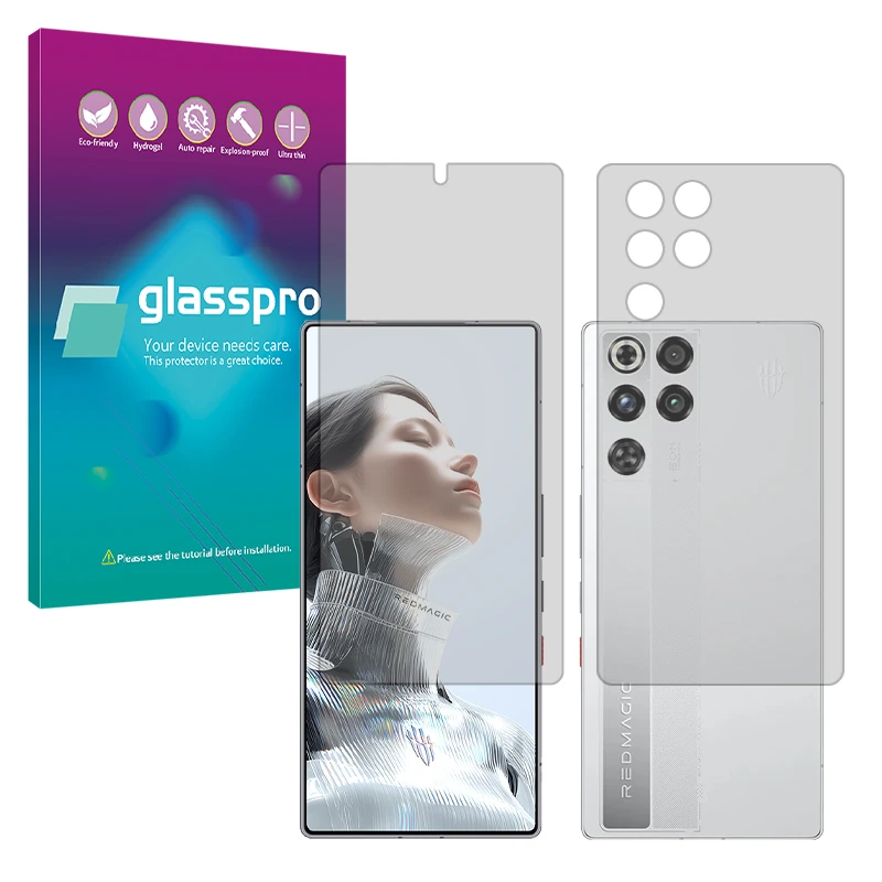 محافظ صفحه نمایش مات گلس پرو مدل هیدروژلی مناسب برای گوشی موبایل زد تی ای nubia RedMagic 11 Pro (China) به همراه محافظ پشت گوشی