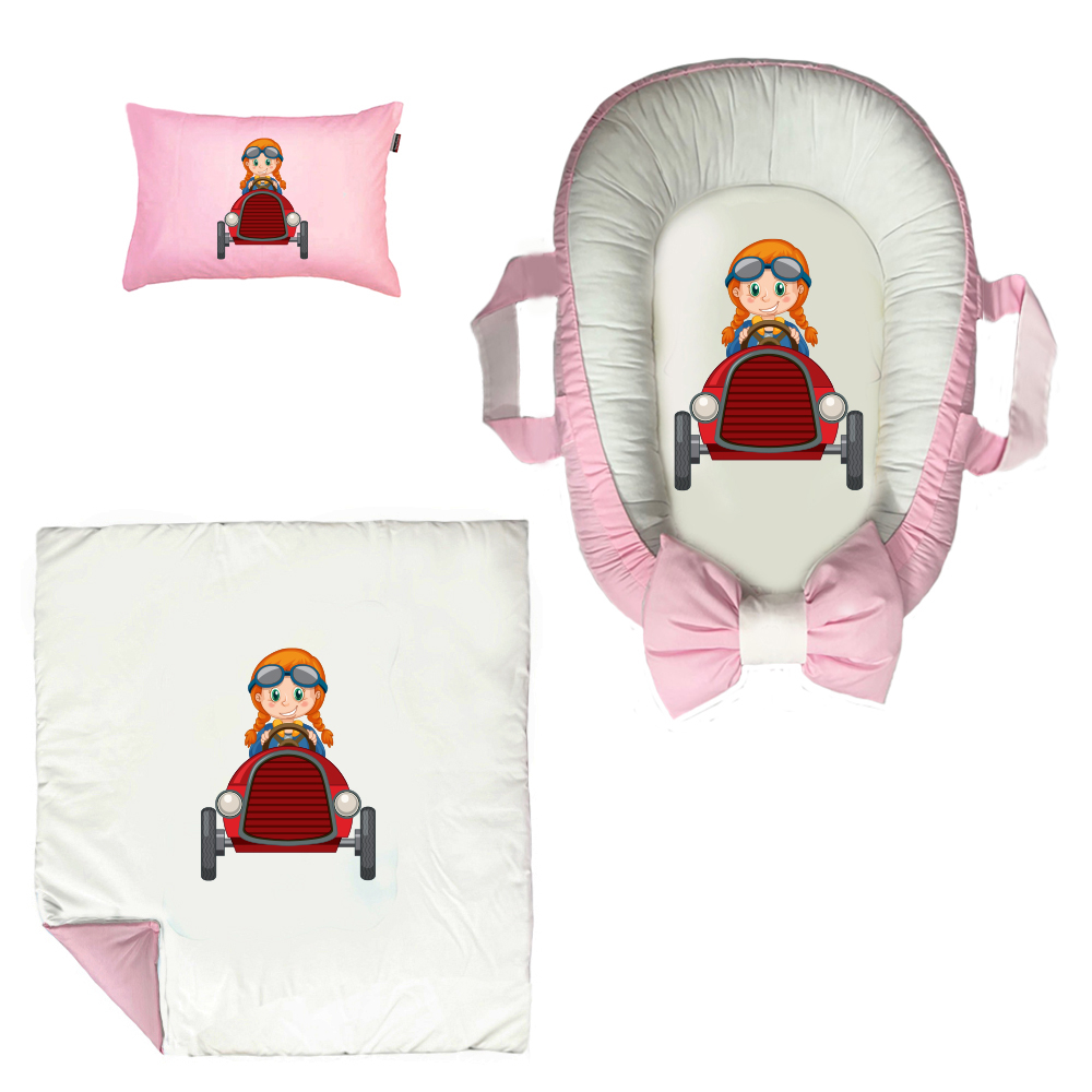 سرویس خواب سه تکه نوزاد مدل گارد محافظ دار طرح ماشین قدیم کد 096