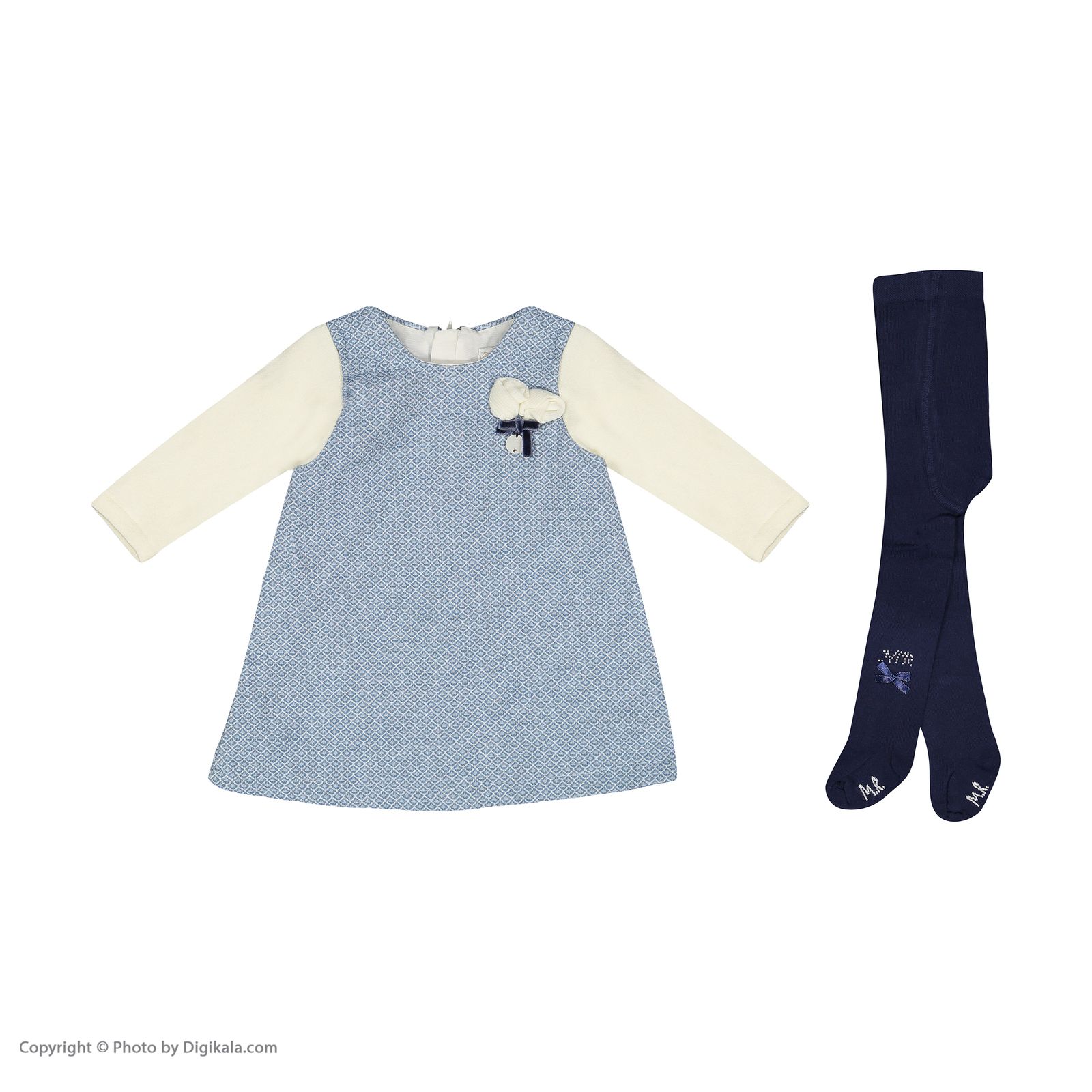 ست پیراهن و جوراب شلواری نوزادی دخترانه مونا رزا مدل 2141122-50 -  - 2