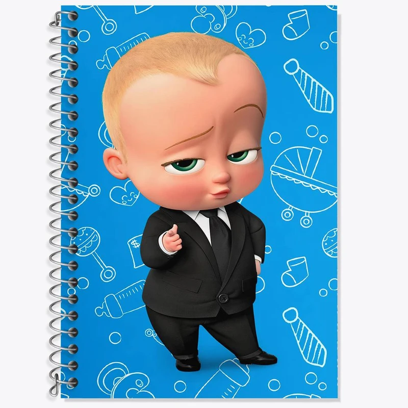 دفتر زبان 50 برگ خندالو مدل دو خط طرح بچه رئیس Boss Baby کد 10336