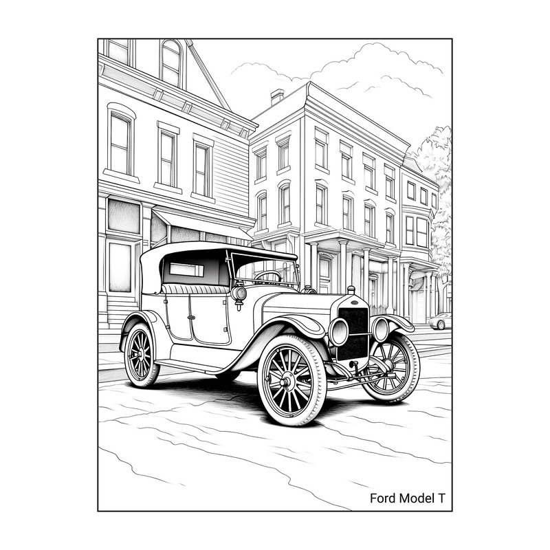 دفتر رنگ آمیزی 25 برگ مدل ماشین های کلاسیک