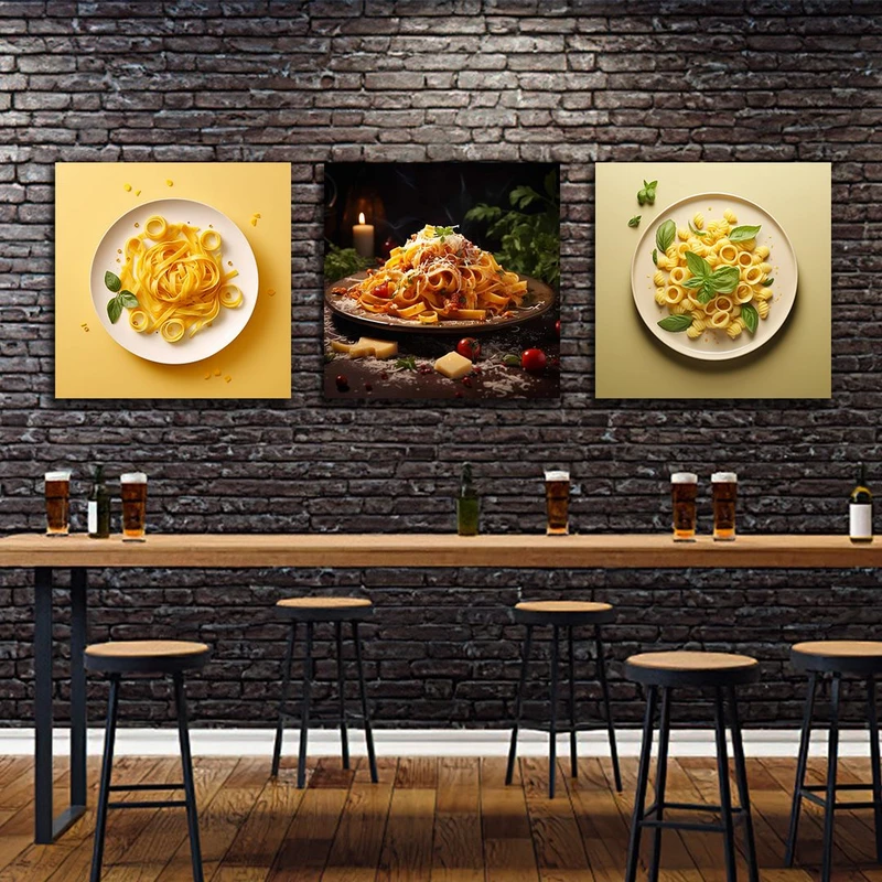 تابلو شاسی بکلیت طرح رستوران و پاستا مدل SH-1185  مجموعه 3 عددی