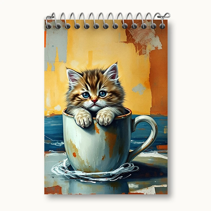 دفتر یادداشت 50 برگ خندالو طرح گربه کیوت کد N4536