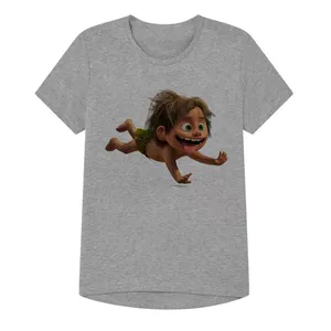 تی شرت آستین کوتاه پسرانه مدل غارنشینان کد SH40 رنگ طوسی