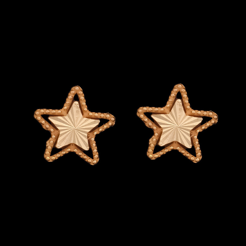 گوشواره میخی طلا 18 عیار زنانه ناریا مدل Star تراش  کد AB28_28