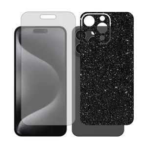 Glass Together model transparent screen protector suitable for Apple iPhone 15 Pro Max mobile phone with cover sticker on the back of the phone