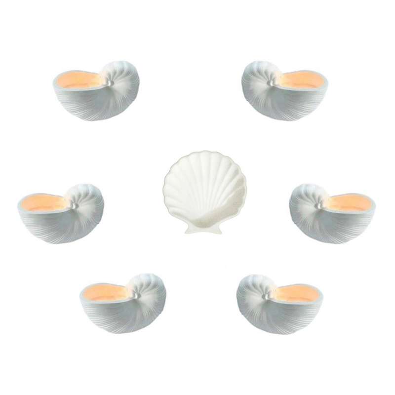 ظروف هفت سین طرح صدف حلزونی مجموعه 7 عددی