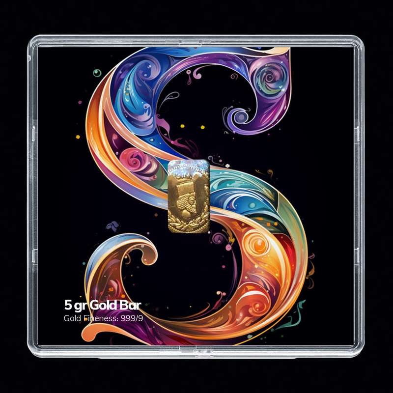 شمش طلا 24 عیار مدوپد مدل حرف S کد SH-10697 شمش طلا 24 عیار مدوپد مدل حرف S کد SH-10697