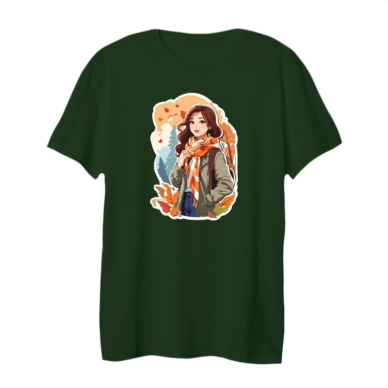 تی شرت لانگ آستین کوتاه زنانه مدل دختر پاییزی