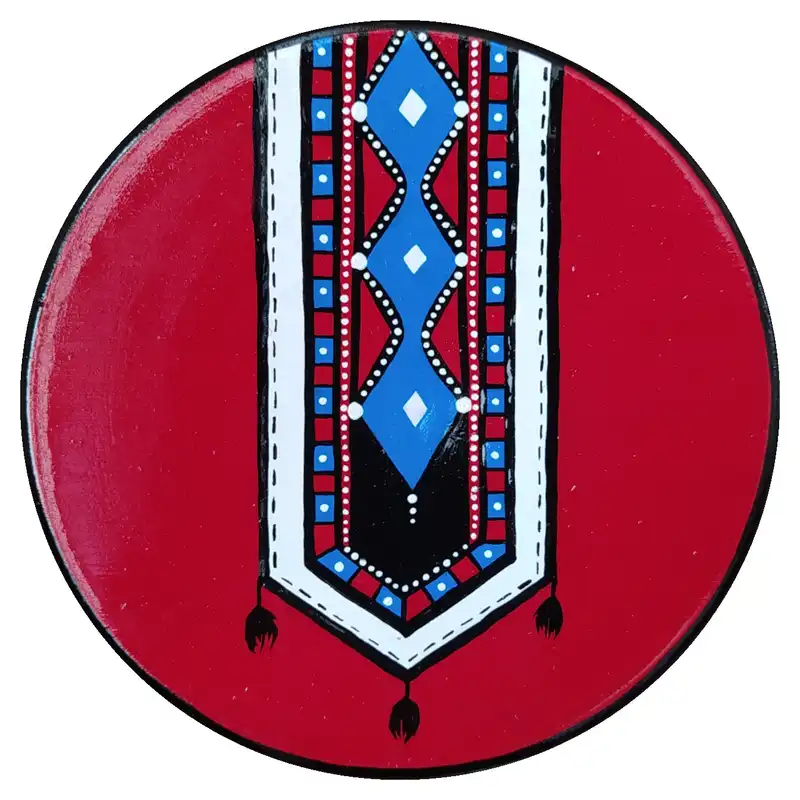 بشقاب دیوارکوب سفالی مدل ترمه کد 111