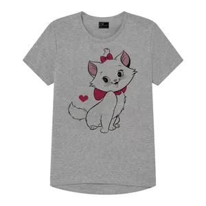 تی شرت دخترانه مدل CAT کد J88 رنگ طوسی