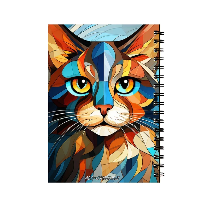 دفتر زبان 50 برگ طرح گربه نقاشی کد 287