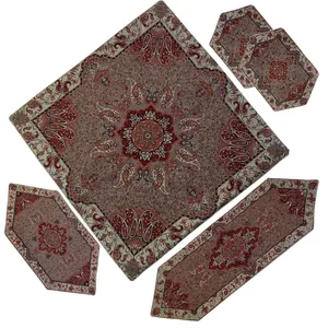 ست 5 تکه رومیزی ترمه کیمیا گوهر مدل گوهر کد KGTER3