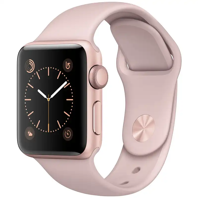 ساعت هوشمند اپل واچ سری 1 مدل 38mm Aluminum Case with Pink Sand Silicone Band