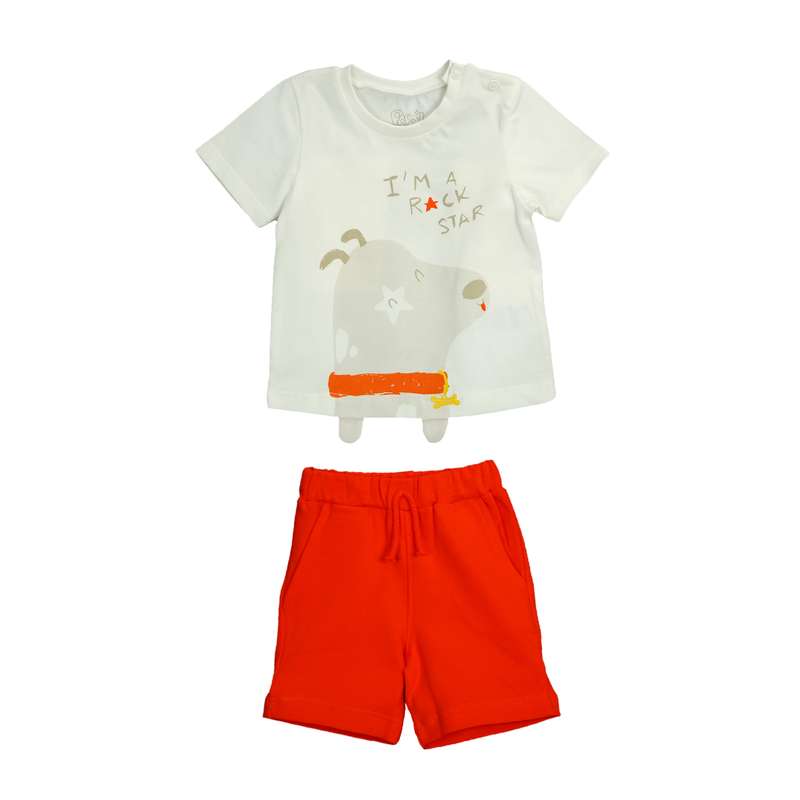 ست تی شرت و شلوارک نوزادی پاپو مدل nicholas