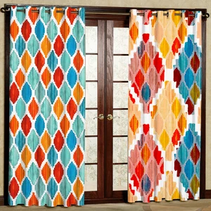 پرده مدل لوزی رنگی رنگی مخمل پانچی کد 1003a سایز 140x280 سانتی متر