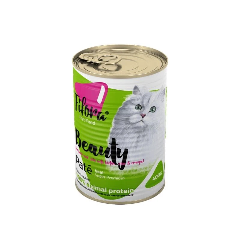 کنسرو غذای گربه بالغ فیفورا مدل Beauty Hair & Skin طعم گوشت وزن 400 گرم