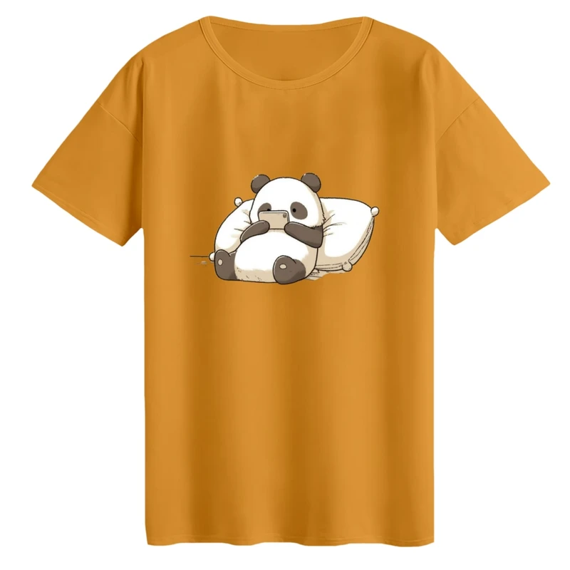 تی‌شرت لانگ آستین کوتاه زنانه مدل پاندا کد 03 