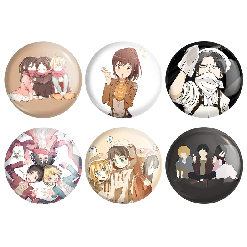 مگنت خندالو طرح انیمه اتک آن تایتان Attack on Titan کد 1048B مجموعه 6 عددی