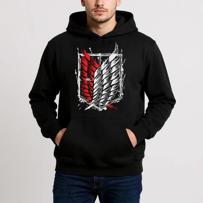 هودی مردانه مدل انیمه ای اتک ان تایتان هنگ شناسایی