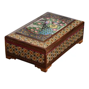 جعبه جواهرات خاتم کاری طرح پردیس کد pa-16