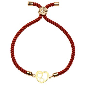 دستبند طلا 18 عیار زنانه کرابو طرح قلب مدل Kr1787