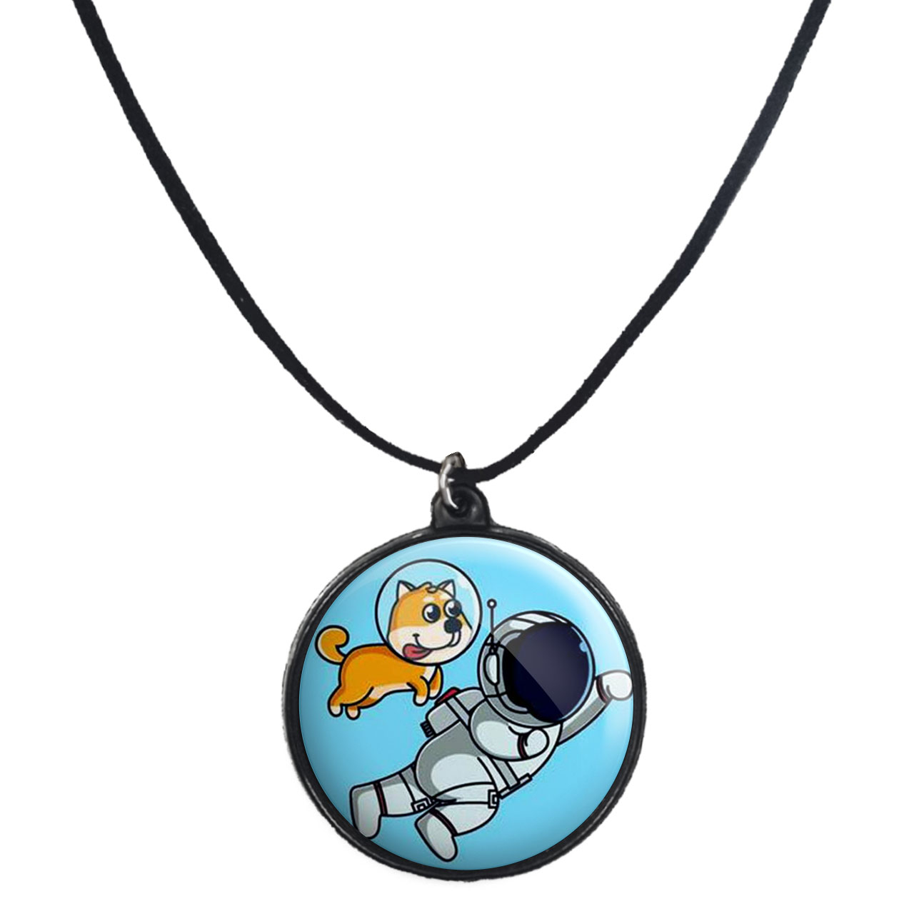 گردنبند پرمانه طرح فضانورد کد pmb.10325 مدل دو طرفه