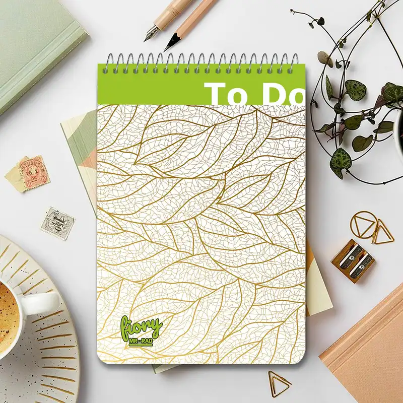 دفترچه یادداشت مستر راد مدل to do list طرح برگ زرین کد fiory 1766