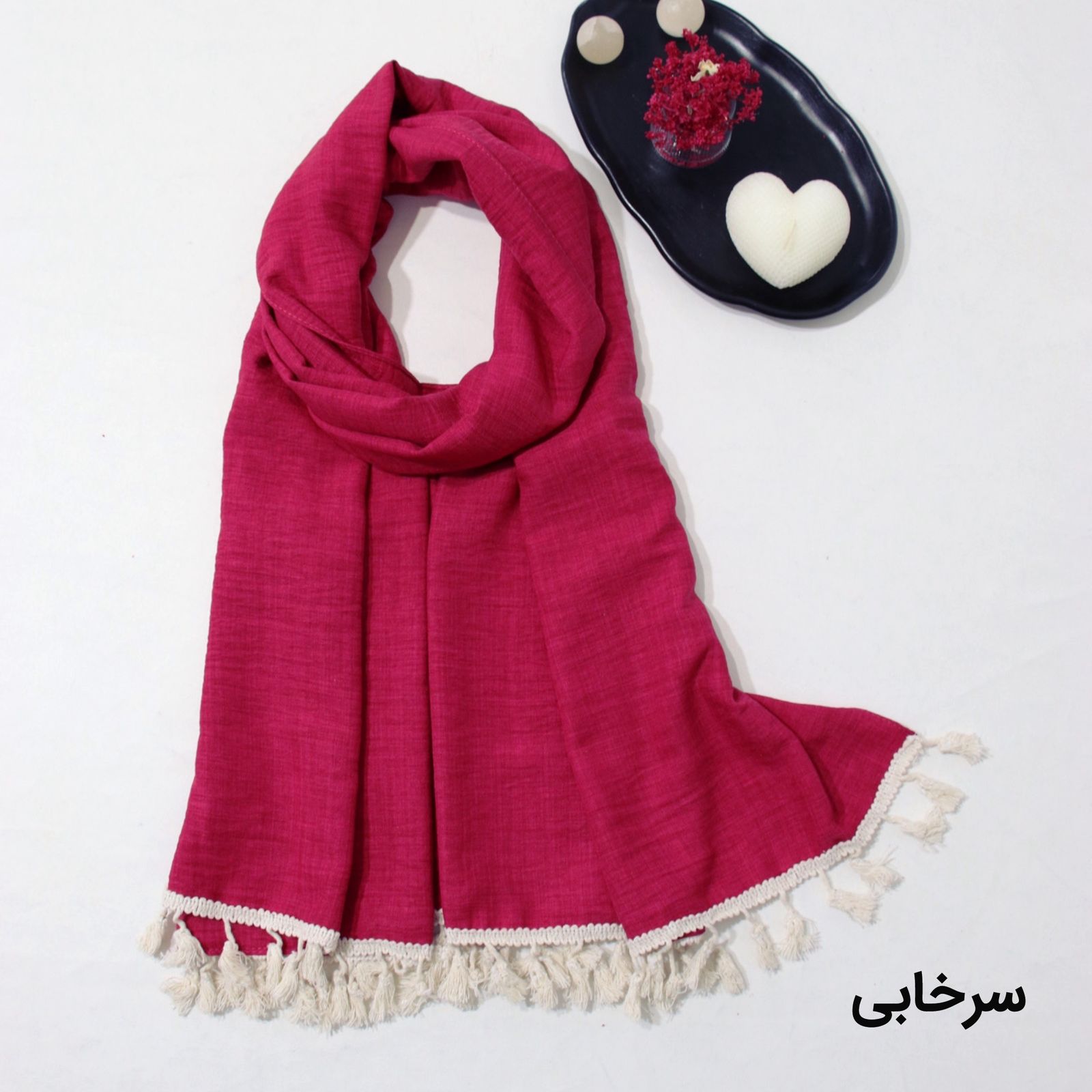شال زنانه مدل نخی وارداتی طرح ساده حاشیه دار کد ana-4012 -  - 18