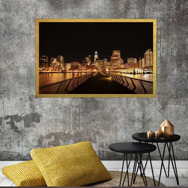 تابلو بکلیت طرح منظره شهری مدل قاب شاسی T-S7456