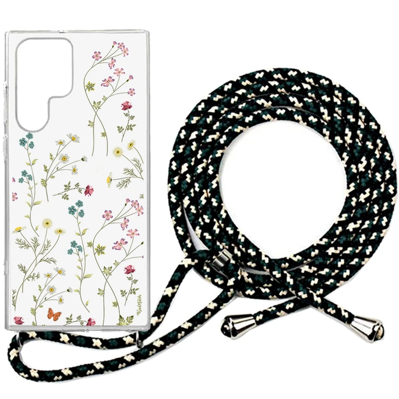 کاور طرح Nice Flower مناسب برای گوشی موبایل سامسونگ Galaxy S22 Ultra به همراه بند