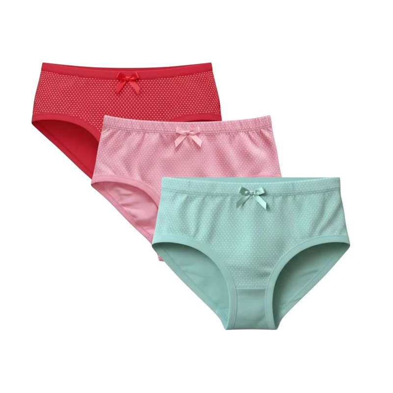 شورت زنانه مدل نقطه پاپیون کد PJ1603 بسته سه عددی