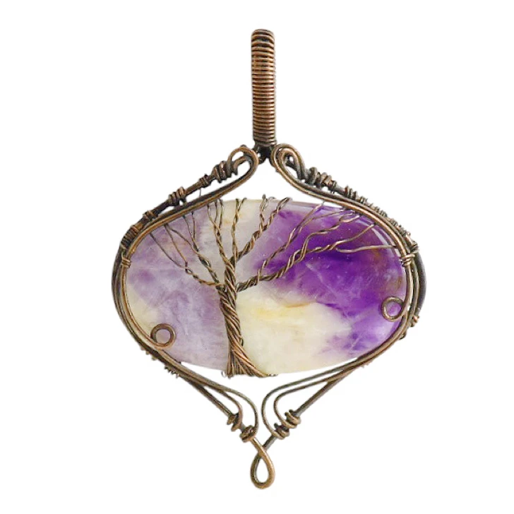 آویز زنانه و مردانه مدل درخت زندگی سنگ آمیتیس