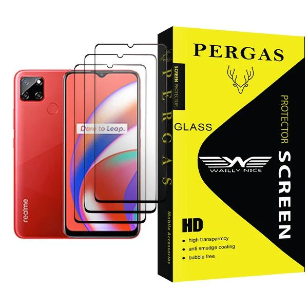 محافظ صفحه نمایش وایلی نایس  مدل Pergas Glass MIX003 مناسب برای گوشی موبایل ریلمی C12 بسته سه عددی