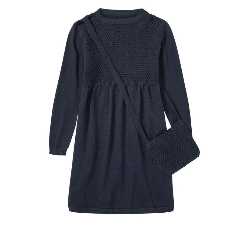 ست پیراهن و کیف بافت دخترانه لوپیلو مدل 2024