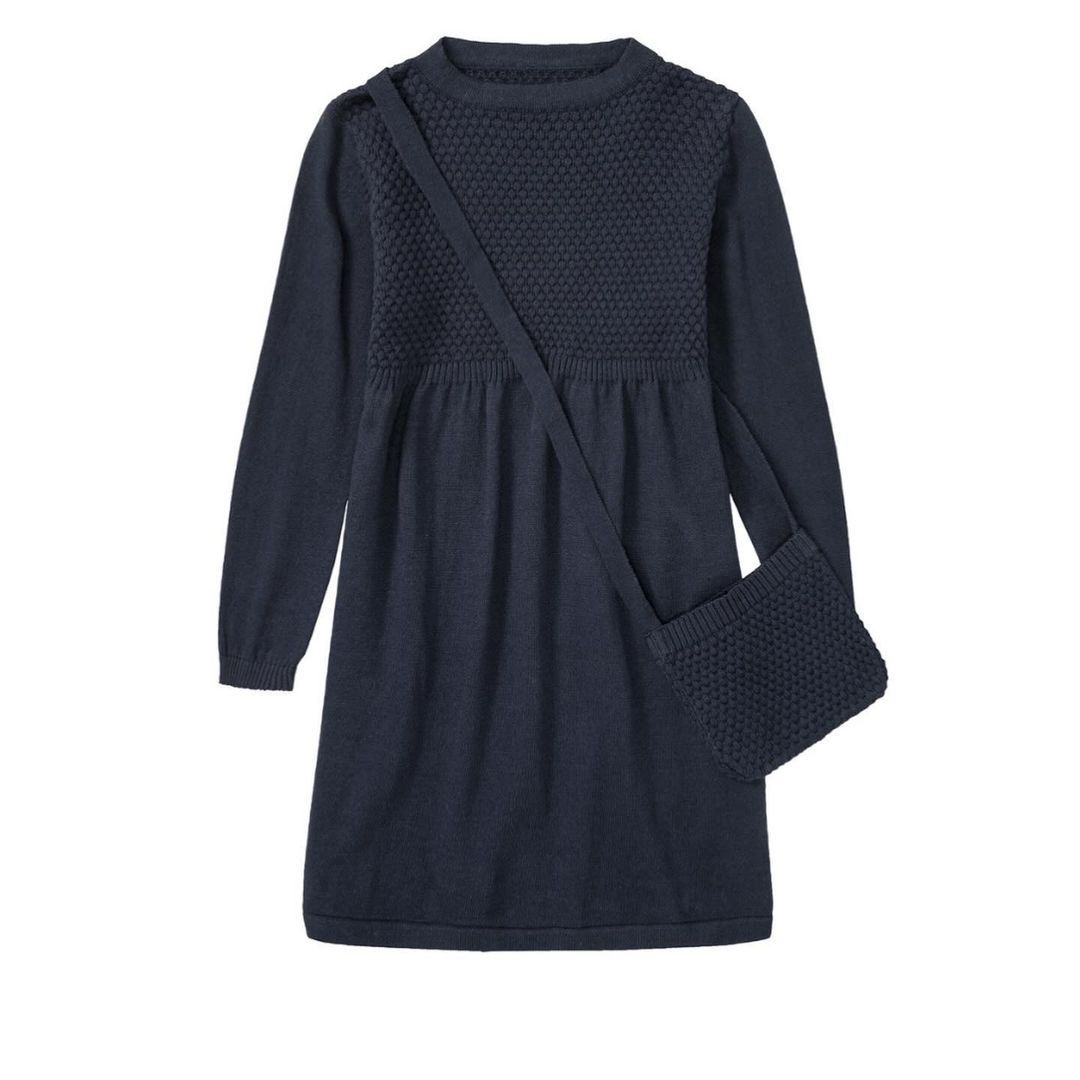 ست پیراهن و کیف بافت دخترانه لوپیلو مدل 2024 - - 1