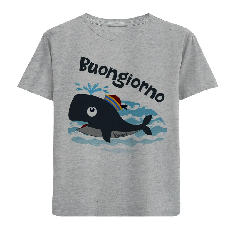 تی شرت پسرانه مدل کوتاه نهنگ F346