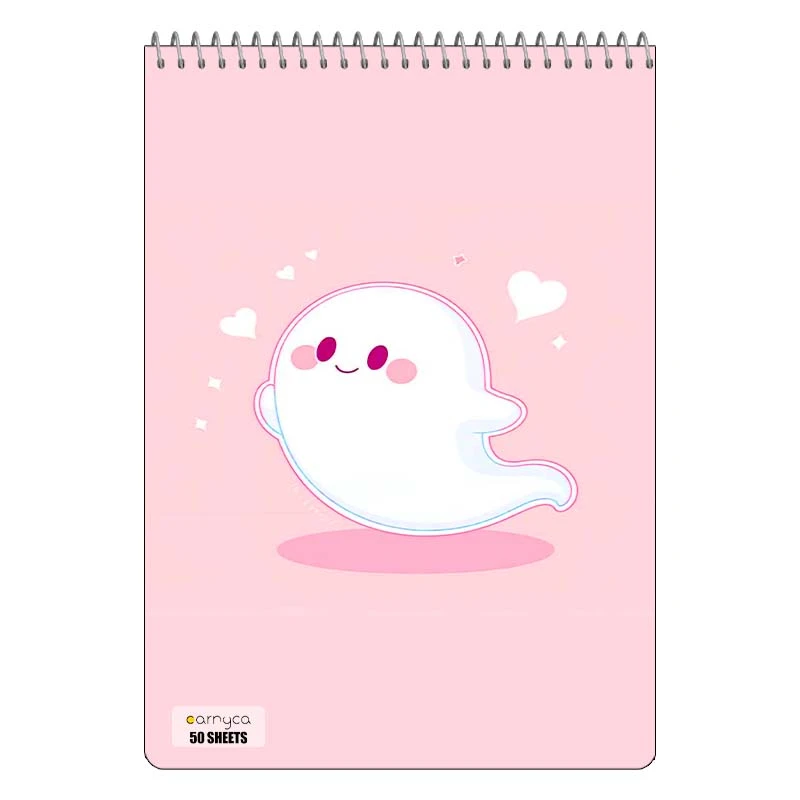 دفتر نقاشی 50 برگ سیمی کارنیکا طرح روح کیوت Cute Ghost کد 23187
