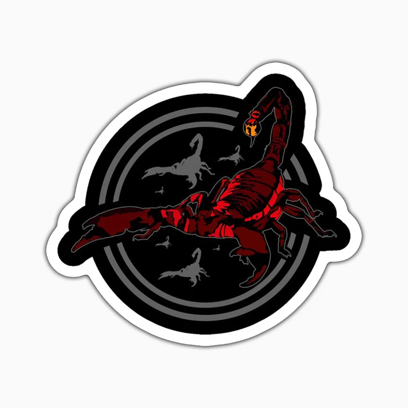 استیکر لپ تاپ و موبایل بووم طرح Scorpian مدل Red کد PS166
