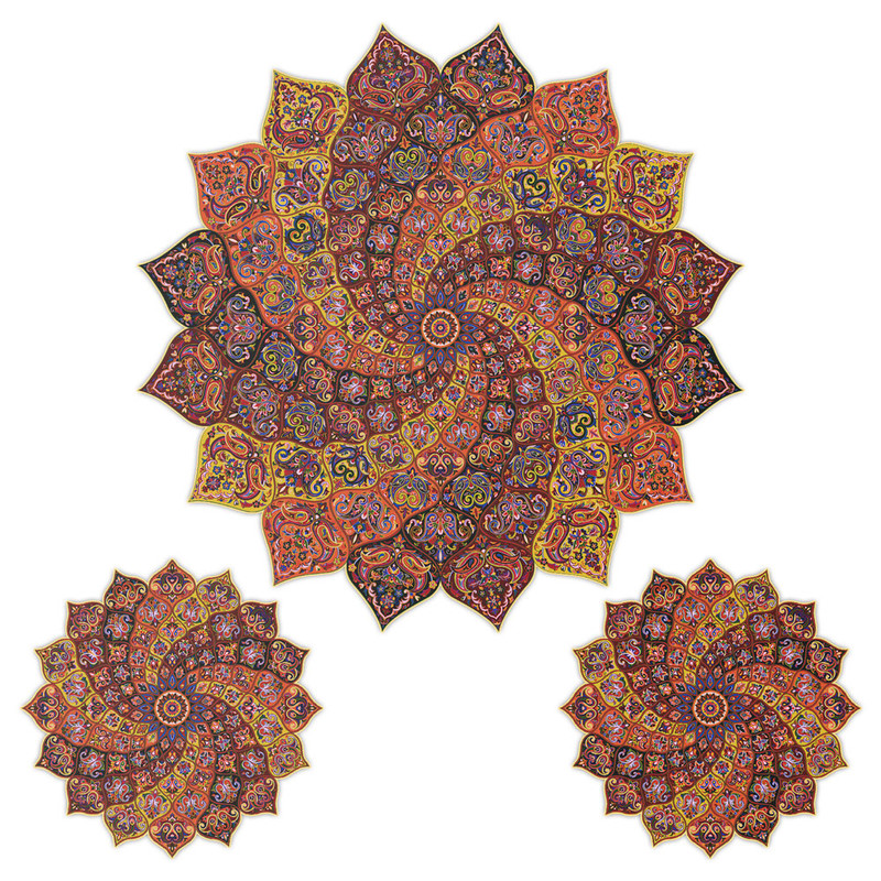 ست سه تکه رومیزی ترمه حسینی مدل آبادیس کد 913