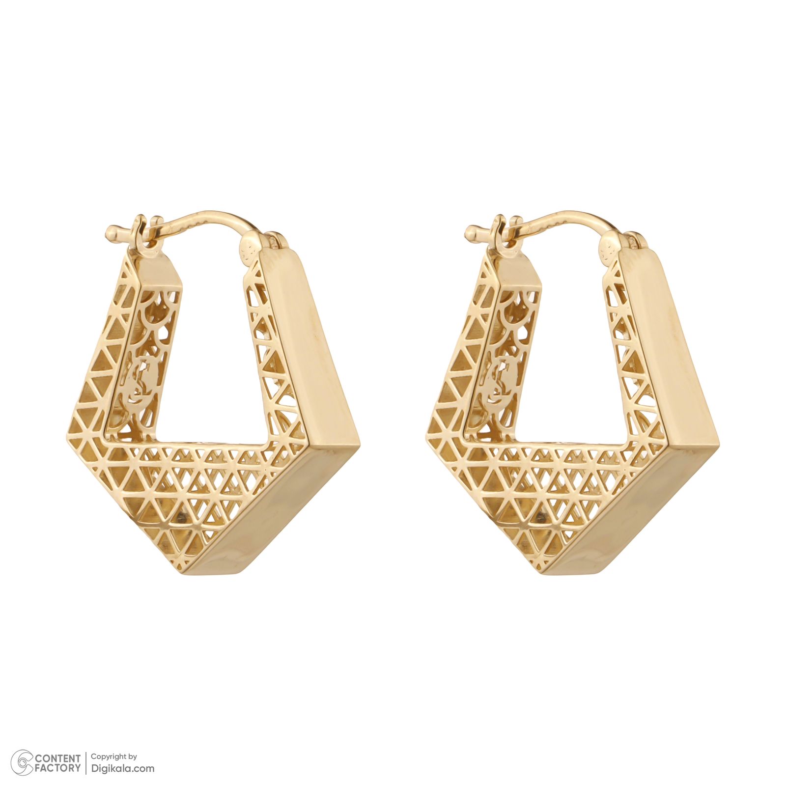 گوشواره طلا کم اجرت 18 عیار زنانه گلدم مدل E-2311004 -  - 4